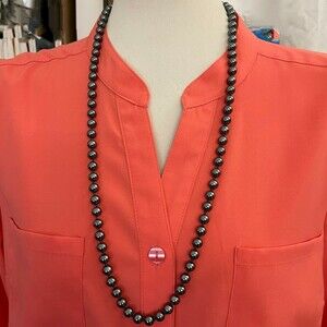 Gray Beaded Women's Fashion Necklace NWOT